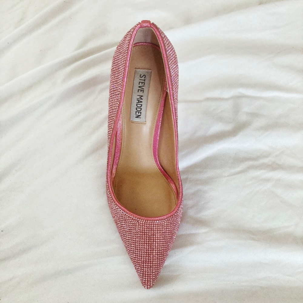 Pink Rhinestone Steve Madden Heels
